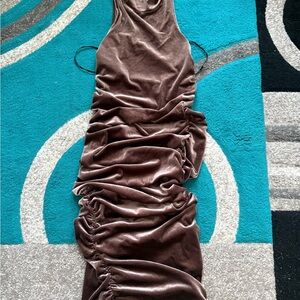 Forever 21 Elegant Brown Velvet Dress